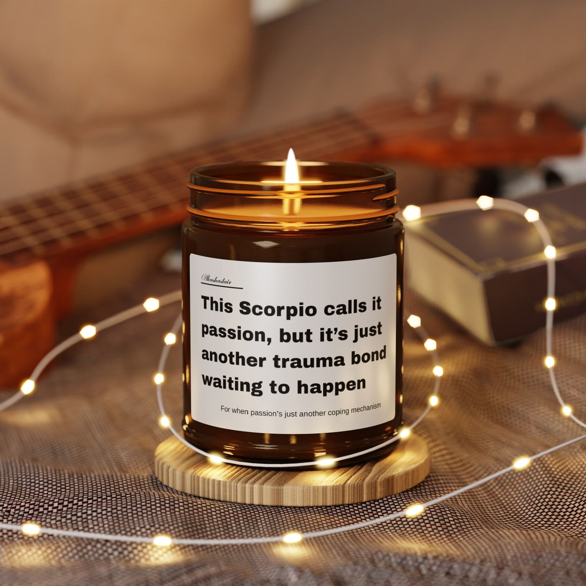 Scorpio Scented Candle, Astrology Gift, Amber Jar Candle, Soy Wax Candle, Home Fragrance, Unique Gift for Him/Her