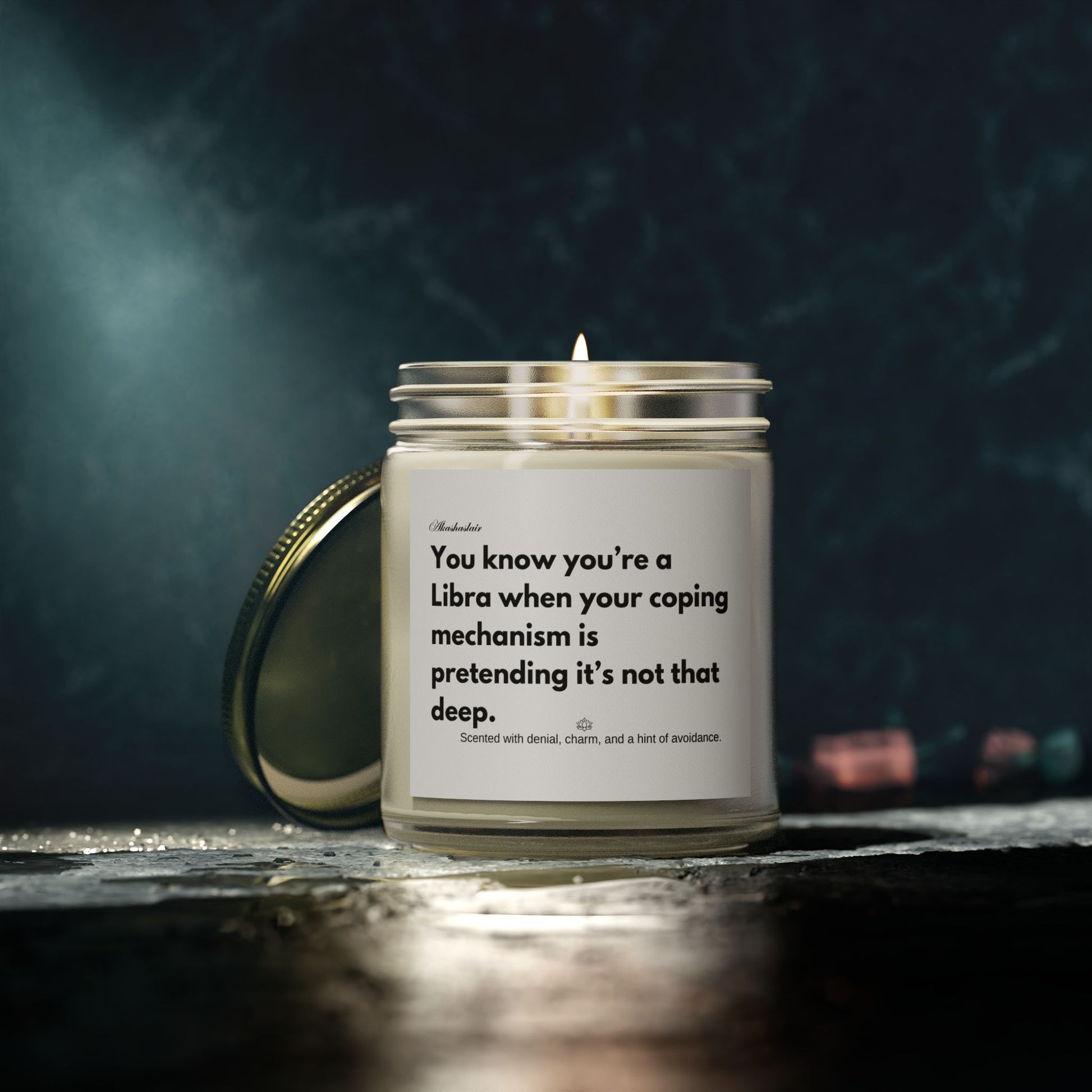 Scented Candle, Libra Birthday Gift, Coconut Apricot Wax, Zodiac Surprise, Funny Candle for Libra Season, Astrology Candle