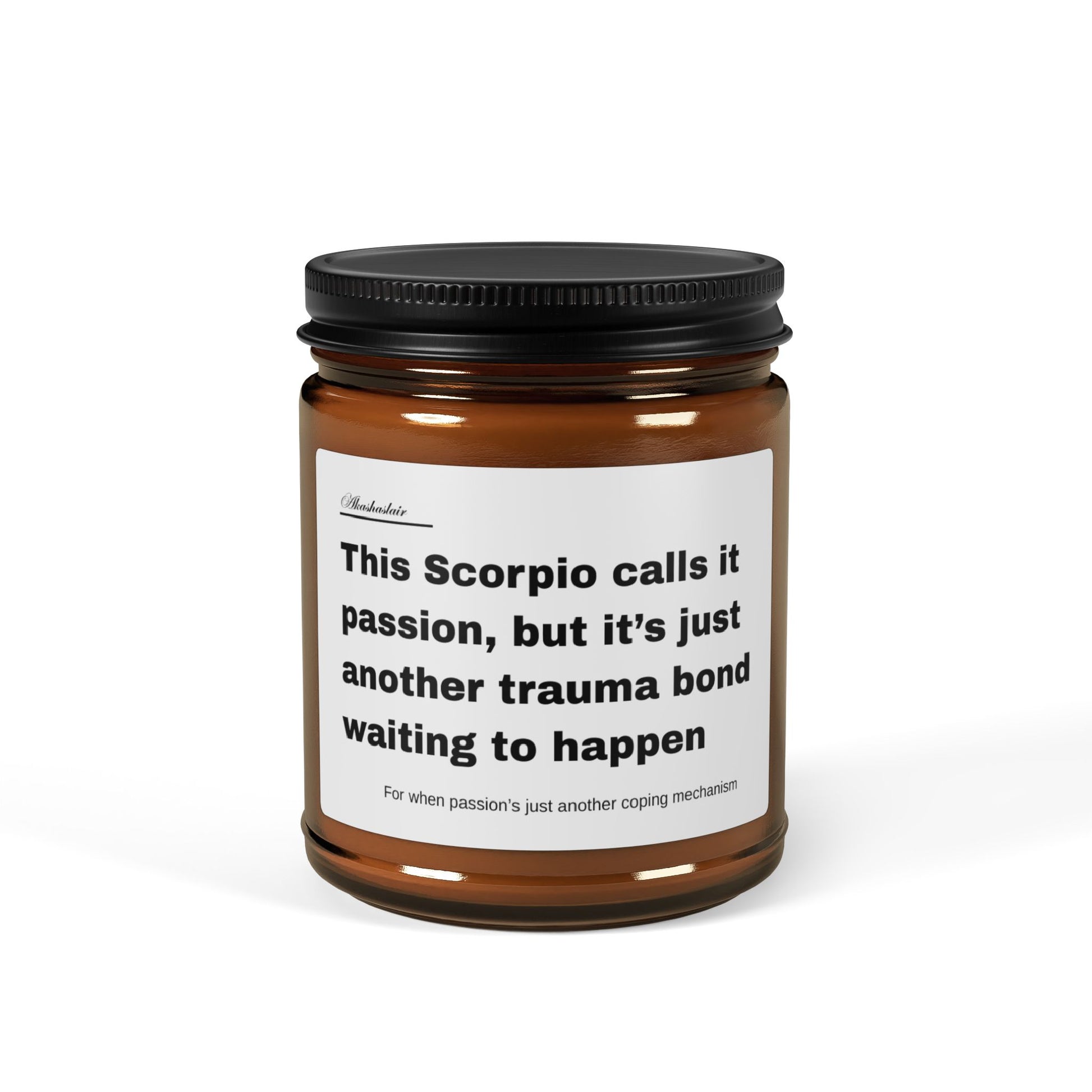 Scorpio Scented Candle, Astrology Gift, Amber Jar Candle, Soy Wax Candle, Home Fragrance, Unique Gift for Him/Her