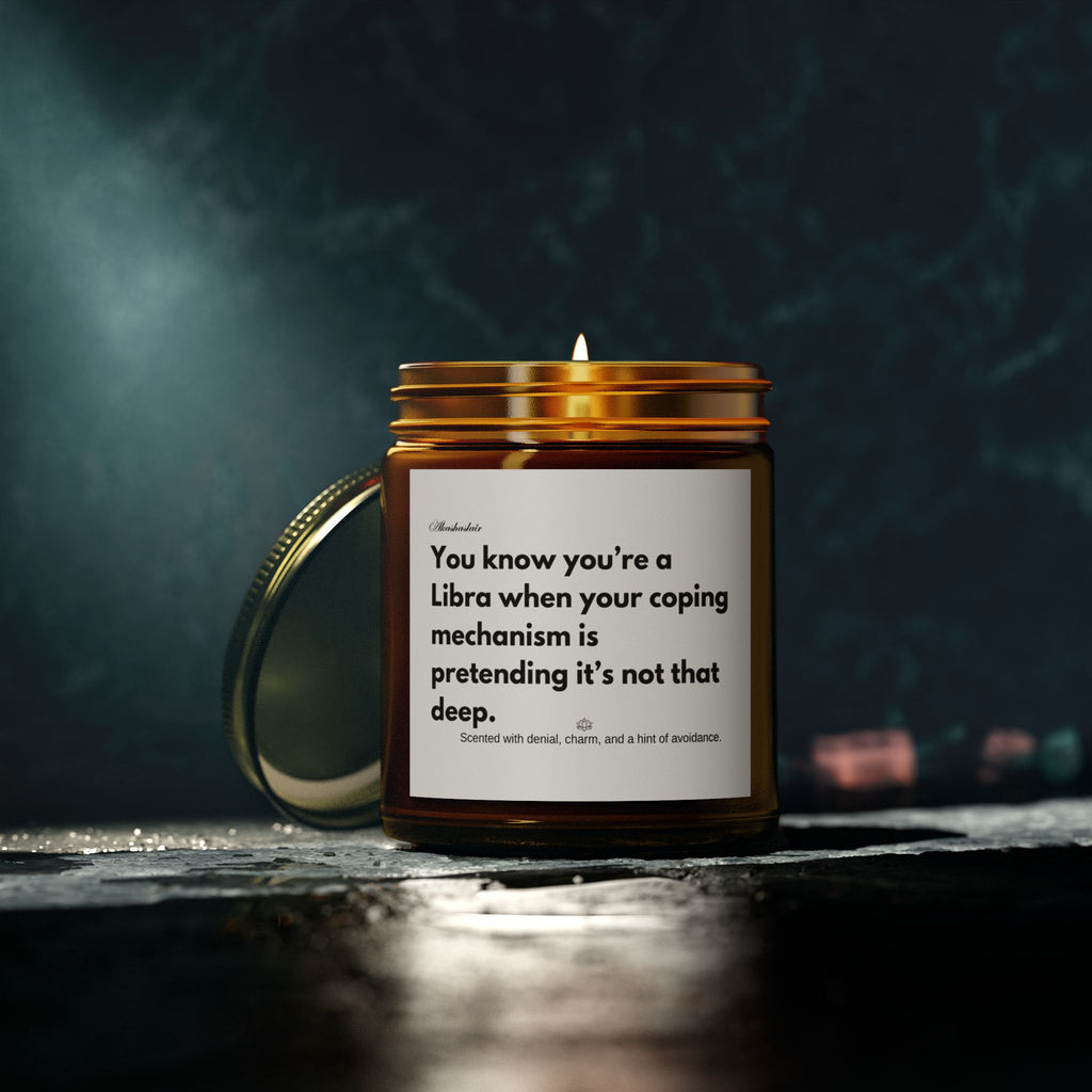 Scented Candle, Libra Birthday Gift, Coconut Apricot Wax, Zodiac Surprise, Funny Candle for Libra Season, Astrology Candle