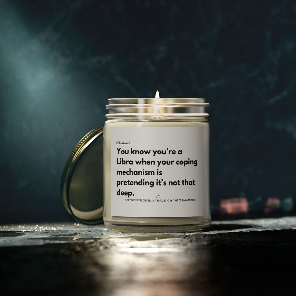 Scented Candle, Libra Birthday Gift, Coconut Apricot Wax, Zodiac Surprise, Funny Candle for Libra Season, Astrology Candle