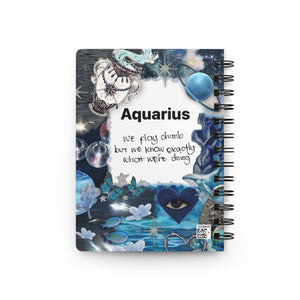 Aquarius Spiral Journal  Design - Zodiac Astrology Notebook