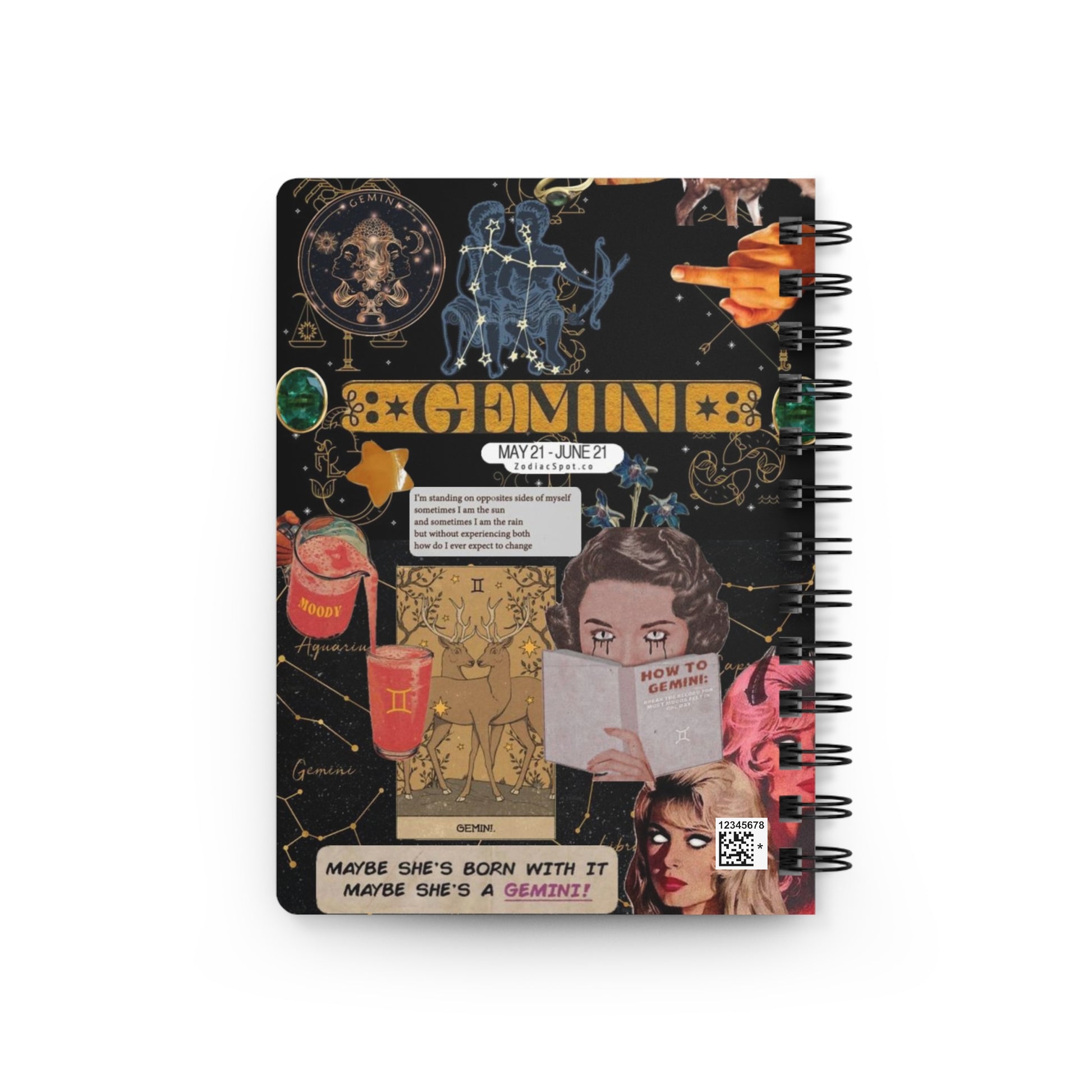 Gemini Spiral Journal - Astrology Spirituality Spiral Bound Journal