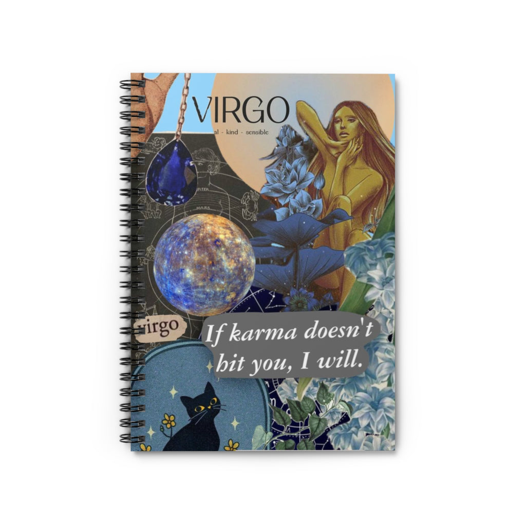 Virgo Zodiac Spiral Notebook - Ruled Line, Witchy, Spiritual Journal