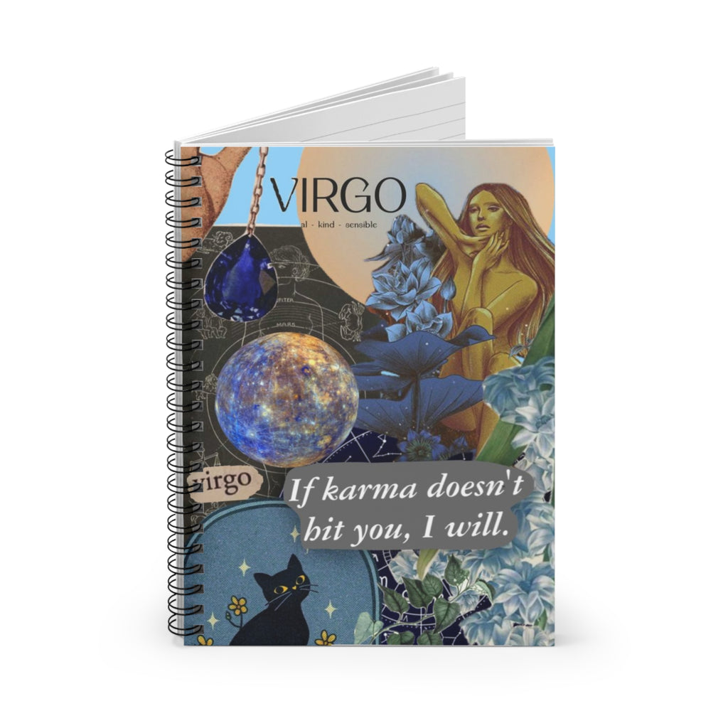 Virgo Zodiac Spiral Notebook - Ruled Line, Witchy, Spiritual Journal